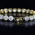 Round Big American Gold Tone Diamond Bracelet – A Statement of Golden Elegance