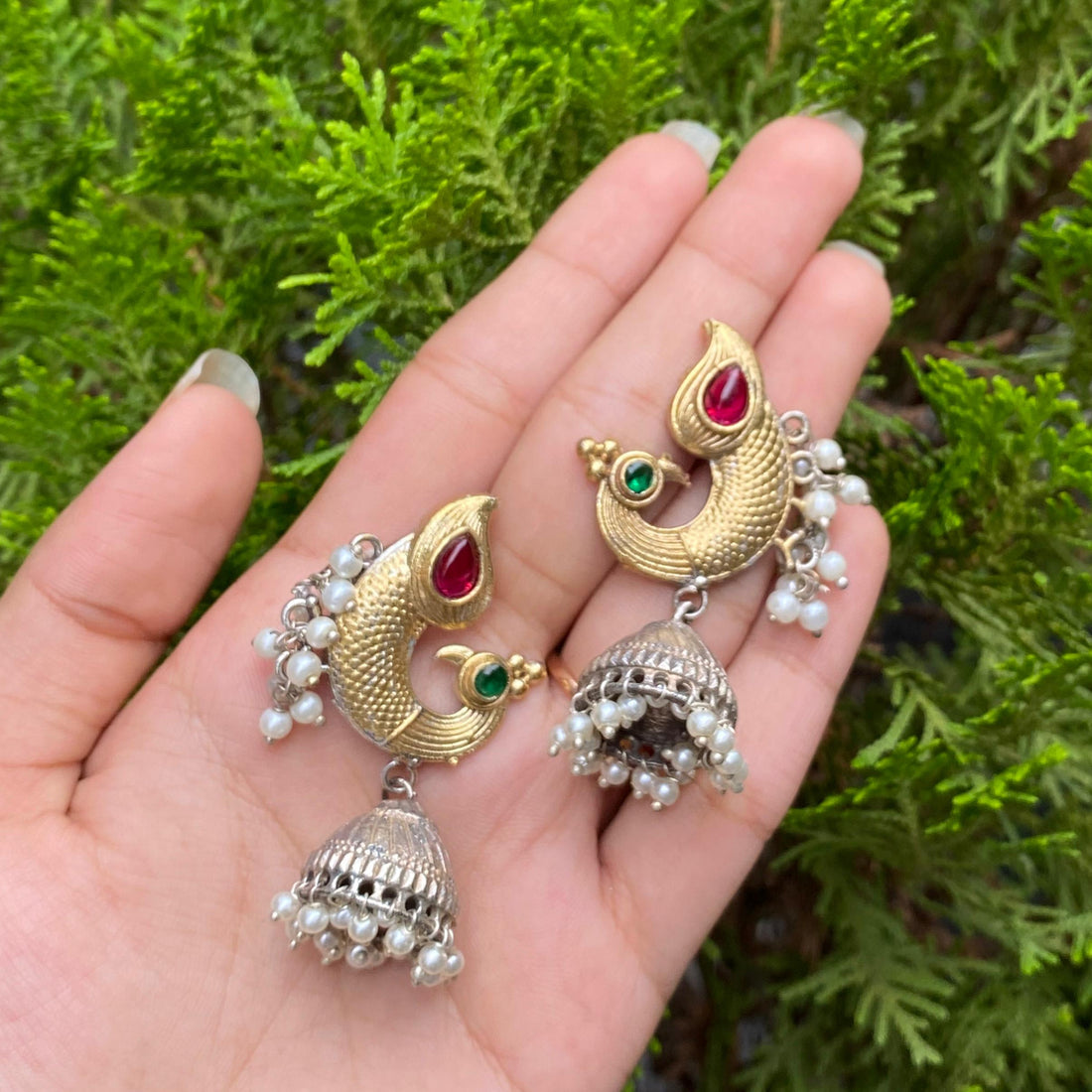 Royal Peacock Jhumkas – A Majestic Celebration of Elegance and Heritage
