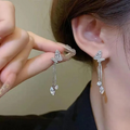 Silver-Plated Butterfly Drop Earrings – Sparkling Crystal Charms
