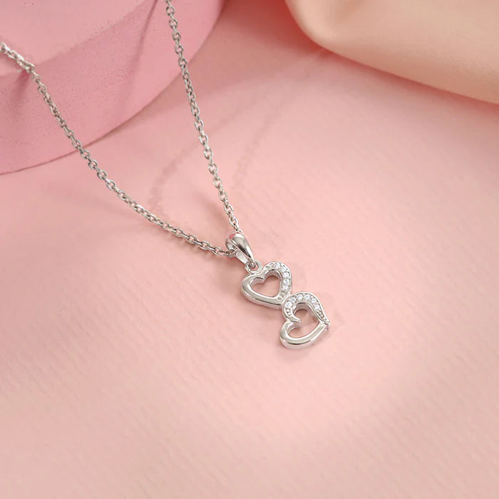 Silver All Hearts Pendant With Link Chain – A Celebration of Love in Every Form, in Pure 925 Silver