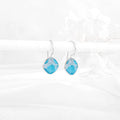 Silver Aqua Blue Crystal Earrings – Oceanic Elegance in Pure 925 Silver