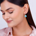 Silver Aqua Blue Crystal Earrings – Oceanic Elegance in Pure 925 Silver