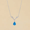 Silver Aqua Blue Necklace – Serenity in Every Sparkle