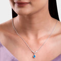 Silver Aqua Blue Necklace – Serenity in Every Sparkle