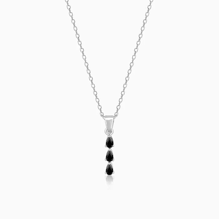 Silver Black Axis Pendant With Link Chain – Bold Balance in Pure 925 Silver
