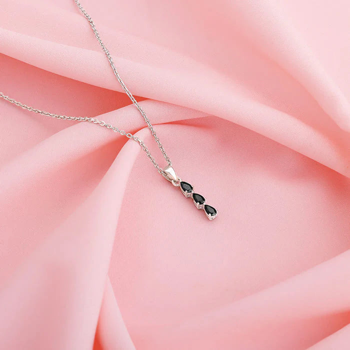 Silver Black Axis Pendant With Link Chain – Bold Balance in Pure 925 Silver
