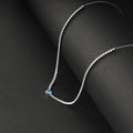 Silver Blue Heart Choker Necklace – Bold Elegance in Pure 925 Silver