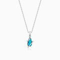 Silver Blue Night Pendant with Link Chain – Made with Pure 925 Silver