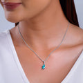 Silver Blue Night Pendant with Link Chain – Made with Pure 925 Silver