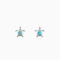 Silver Blue Turtle Studs – Playful Charm in Pure 925 Silver