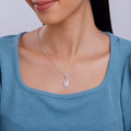 Silver Blush Aura Drop Pendant with Link Chain – Made with Pure 925 Silver
