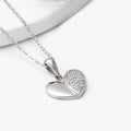 Silver Charming Heart Pendant With Link Chain – A Token of Pure Love in 925 Silver