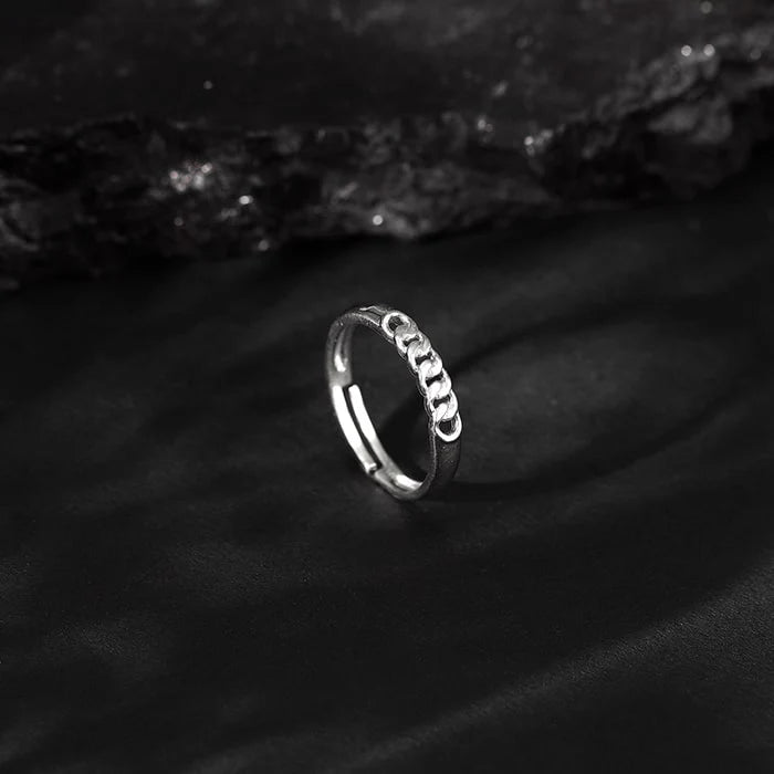 Silver Classic Chain Ring for Him – Strength Woven in Silver
