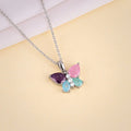 Silver Colourful Butterfly Pendant With Link Chain – A Symbol of Freedom and Grace in Pure 925 Silver