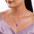 Silver Colourful Butterfly Pendant With Link Chain – A Symbol of Freedom and Grace in Pure 925 Silver