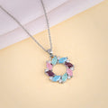 Silver Colourful Wreath Pendant With Link Chain – A Celebration of Joy in Pure 925 Silver