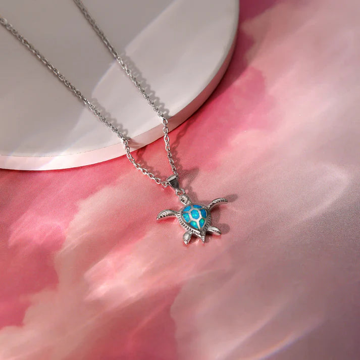 Silver Cute Turtle Pendant With Link Chain – A Symbol of Serenity and Strength in Pure 925 Silver