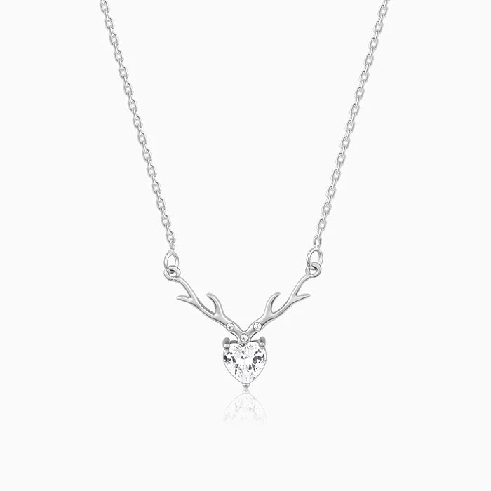 Silver Deer Heart Necklace – Made with Pure 925 Silver