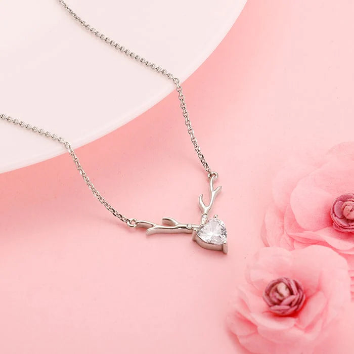 Silver Deer Heart Necklace – Made with Pure 925 Silver