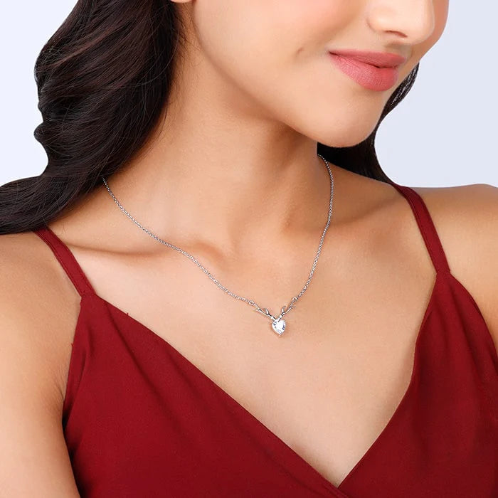Silver Deer Heart Necklace – Made with Pure 925 Silver