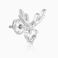 Silver Deer Heart Stud Earrings – Whispers of Nature in Pure 925 Silver