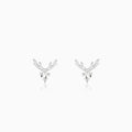 Silver Deer Heart Stud Earrings – Whispers of Nature in Pure 925 Silver