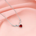 Silver Deer Heart in Red Necklace – Made with Pure 925 Silver