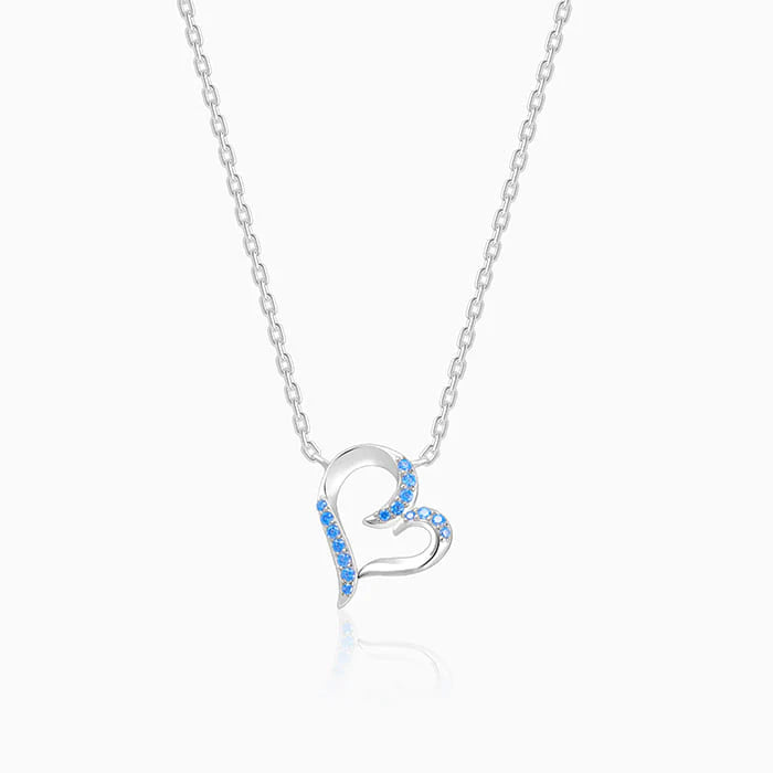 Silver Dewy Heart Necklace – A Glimmer of Fresh Love in Pure 925 Silver