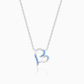 Silver Dewy Heart Necklace – A Glimmer of Fresh Love in Pure 925 Silver