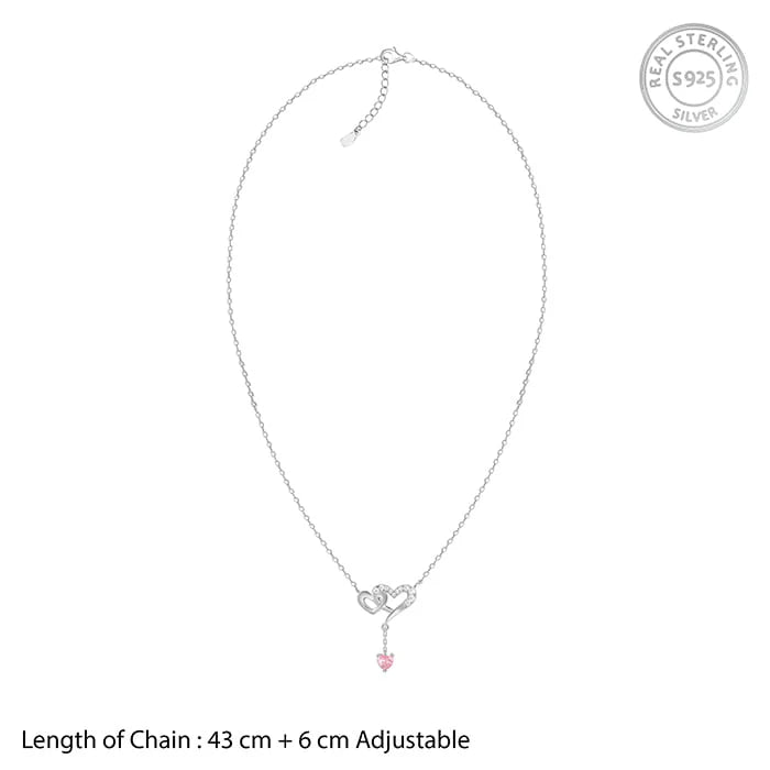 Silver Double Love Necklace – Twice the Heart, Infinite Emotion in 925 Silver
