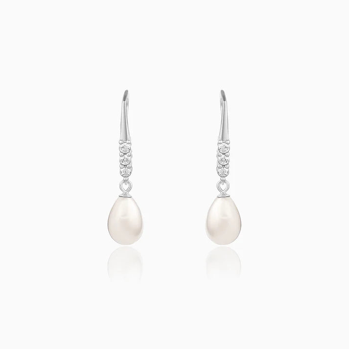 Silver Drops of Pearl Earrings – Grace in Pure 925 Silver