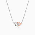 Silver Dual Tone Interlocked Heart Necklace – Love, Forever Entwined in 925 Silver