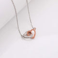 Silver Dual Tone Interlocked Heart Necklace – Love, Forever Entwined in 925 Silver