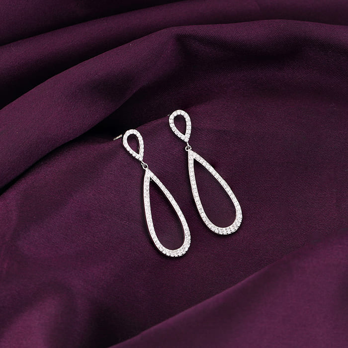Silver Elegant Drop Earrings – Grace in Pure 925 Silver