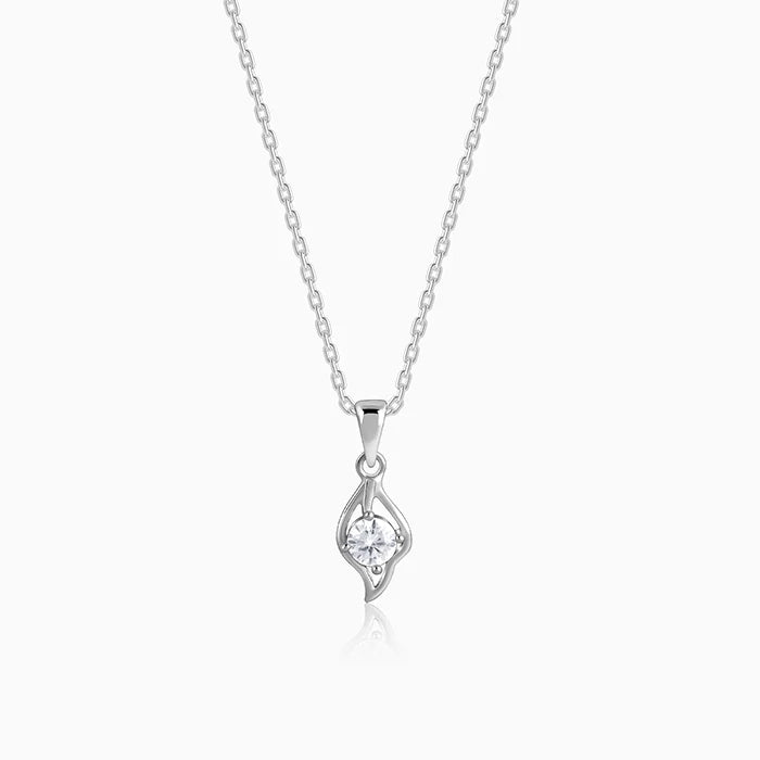 Silver Falling Dew Pendant with Link Chain – Pure 925 Silver