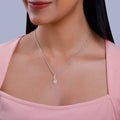 Silver Falling Dew Pendant with Link Chain – Pure 925 Silver