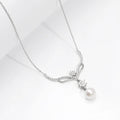 Silver Floral Studded Pearl Necklace – Made with Pure 925 Silver
