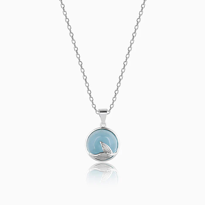 Silver Gleaming Blue Fish Tail Pendant – Dive Into Elegance with Pure 925 Silver