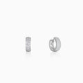 Silver Glittering Huggies Earrings – Pure 925 Silver Radiance