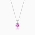 Silver Gracious Pink Pendant with Link Chain – Made with Pure 925 Silve