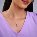 Silver Gracious Pink Pendant with Link Chain – Made with Pure 925 Silve