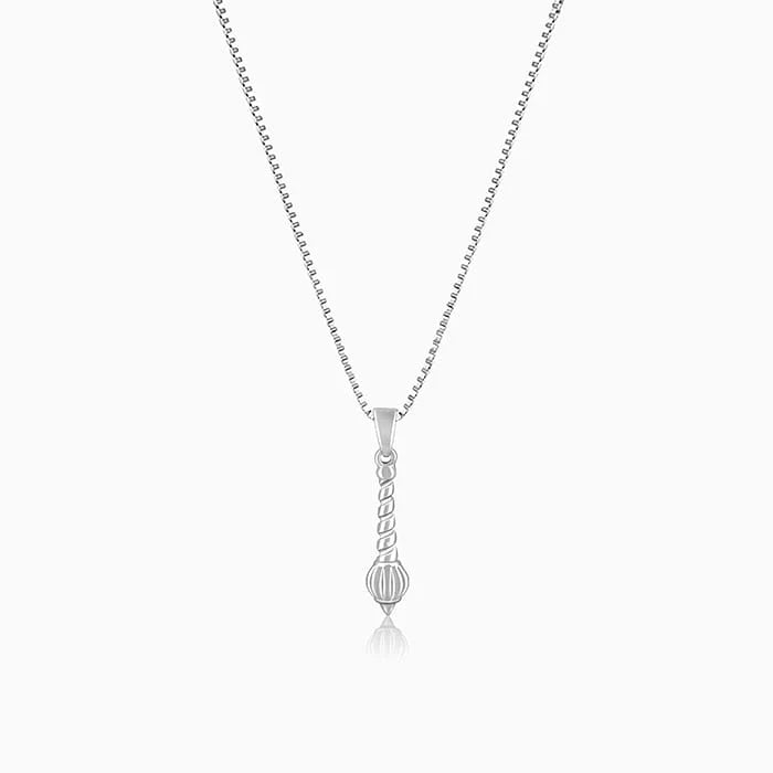 Silver Hanuman Gada Pendant with Box Chain For Him – Made with Pure 925 Silver