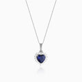 Silver Heart of the Ocean Pendant with Link Chain – Made with Pure 925 Silver