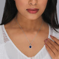 Silver Heart of the Ocean Pendant with Link Chain – Made with Pure 925 Silver