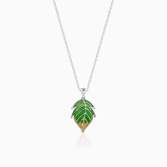 Silver Heavenly Leaf Pendant With Link Chain – Nature’s Grace in Pure 925 Silver
