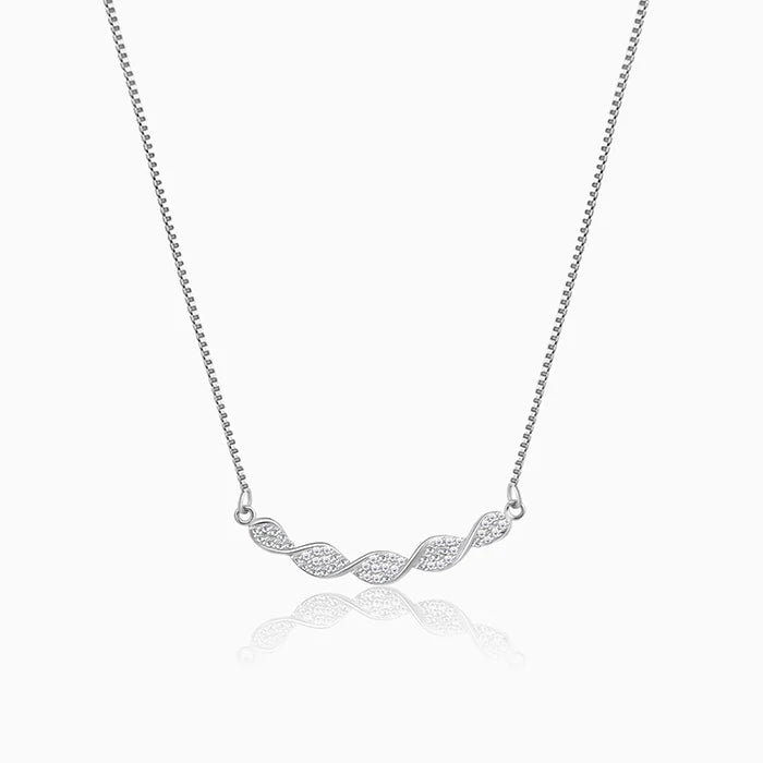 Silver Helix Zircon Necklace – Made with Pure 925 Silver
