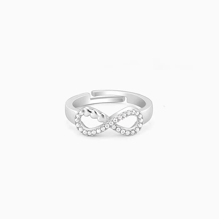 Silver Infinity Heart Ring – Endless Love, Etched in Silver