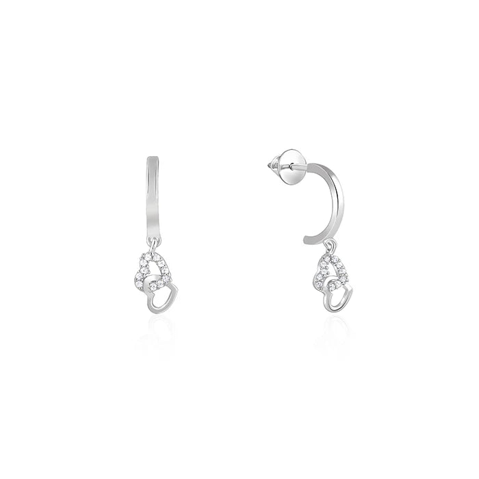 Silver Interlocked Hearts Hoop Earrings – Love in Pure 925 Silver