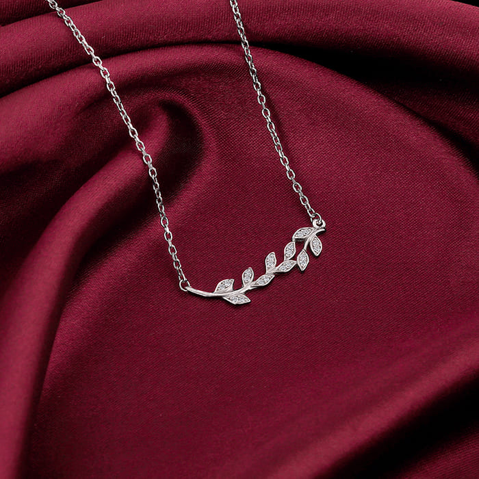 Silver Leaf Necklace – Made with Pure 925 Silver
