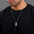 Silver Lightning Pendant With Box Chain For Him – Made with Pure 925 Silver